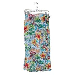 Vintage Crazy Horse Liz Claiborne Hawaiian Print Skirt Size 10